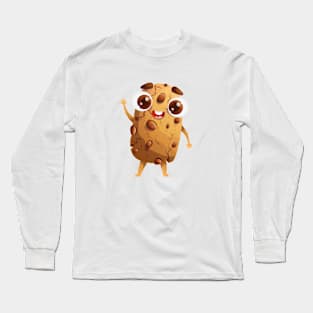 Happy character cute traditional chocolate chip cookies Long Sleeve T-Shirt